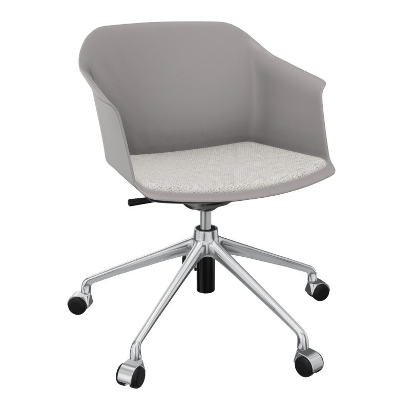 SCOTT FAUTEUIL+PLACET TISSU 5 BRANCHES ROULETTES COQUE POLYPRO OZ SQ BM