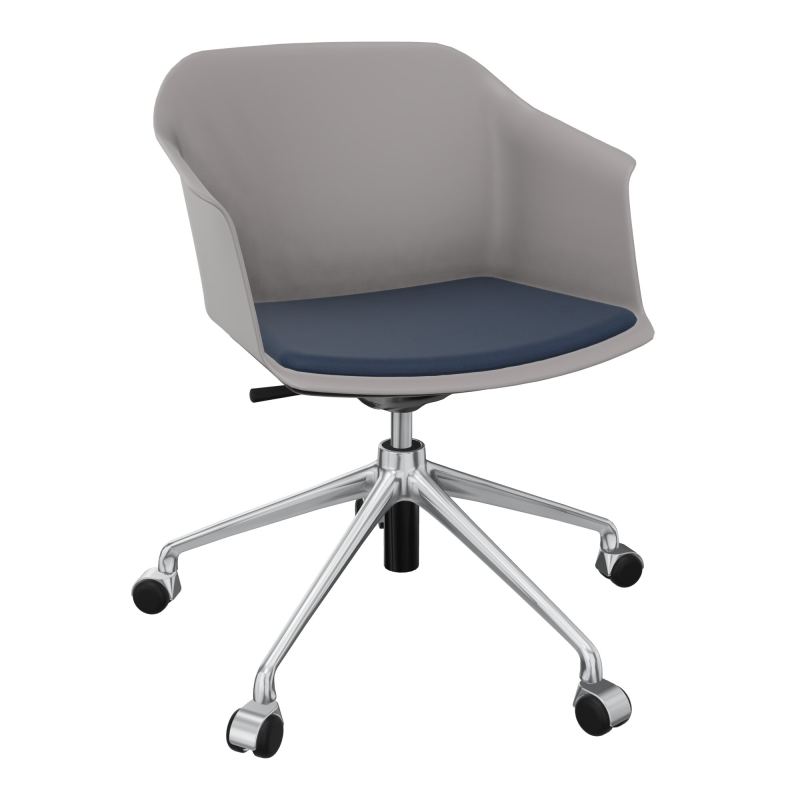 SCOTT FAUTEUIL+PLACET TISSU 5 BRANCHES ROULETTES COQUE POLYPRO OZ SQ CC