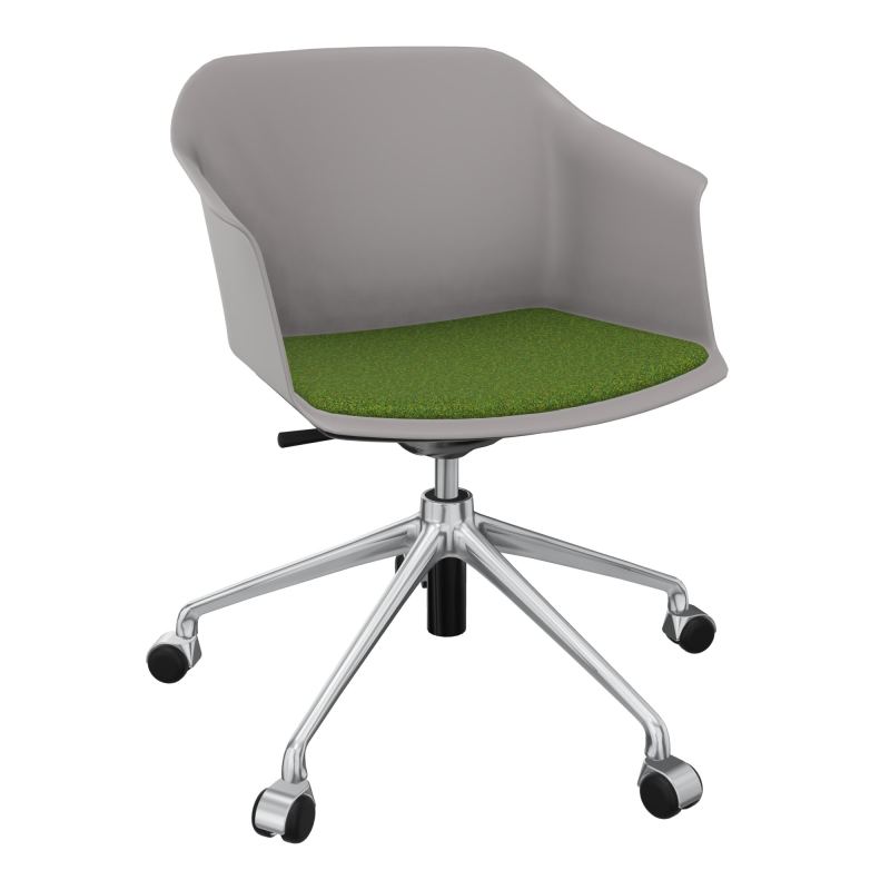 SCOTT FAUTEUIL+PLACET TISSU 5 BRANCHES ROULETTES COQUE POLYPRO OZ SQ DE