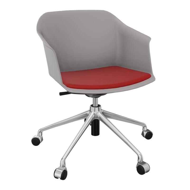 SCOTT FAUTEUIL+PLACET TISSU 5 BRANCHES ROULETTES COQUE POLYPRO OZ SQ E6