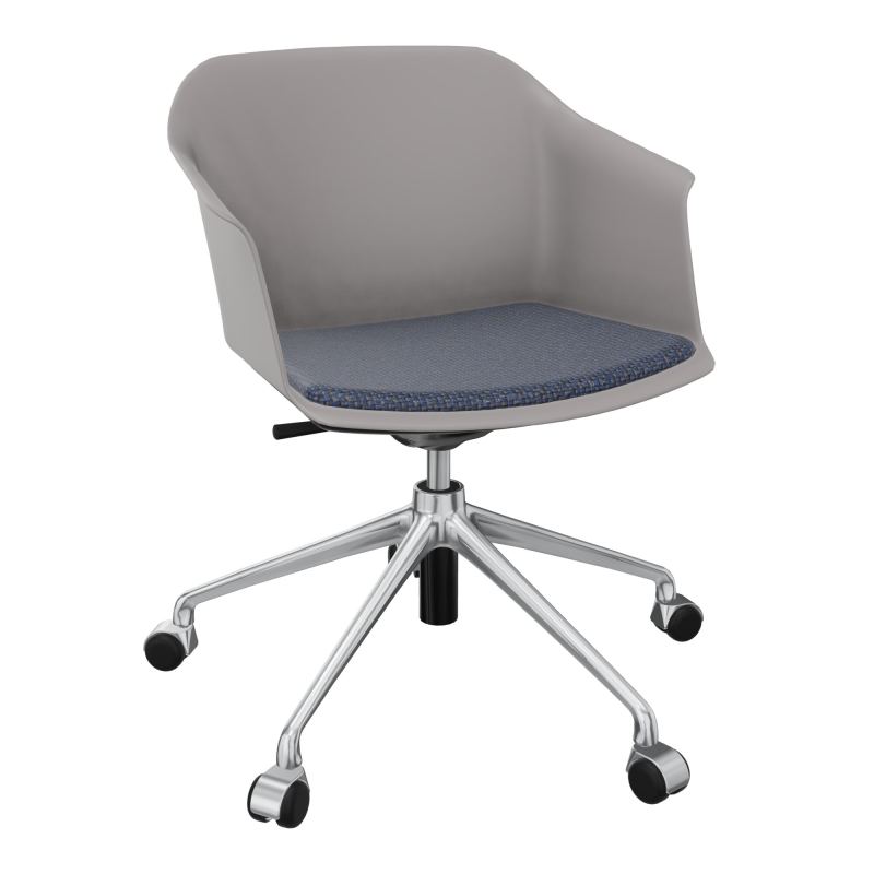 SCOTT FAUTEUIL+PLACET TISSU 5 BRANCHES ROULETTES COQUE POLYPRO    OZ SQ T5