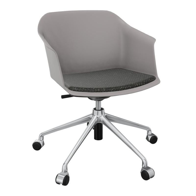 SCOTT FAUTEUIL+PLACET TISSU 5 BRANCHES ROULETTES COQUE POLYPRO    OZ SQ T9