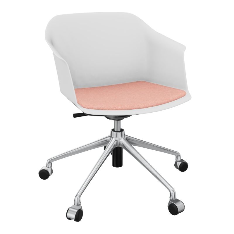 SCOTT FAUTEUIL+PLACET TISSU 5 BRANCHES ROULETTES COQUE POLYPRO