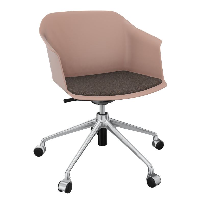 SCOTT FAUTEUIL+PLACET TISSU 5 BRANCHES ROULETTES COQUE POLYPRO