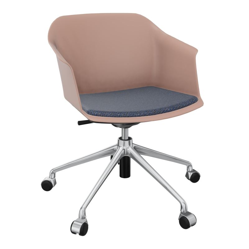 SCOTT FAUTEUIL+PLACET TISSU 5 BRANCHES ROULETTES COQUE POLYPRO    PM SQ T5