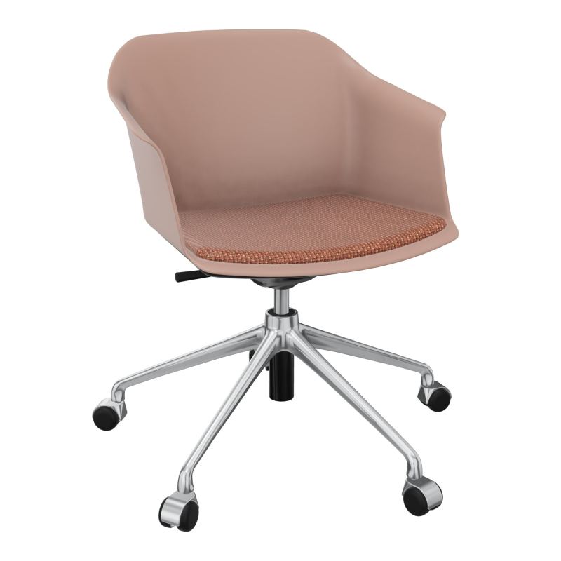 SCOTT FAUTEUIL+PLACET TISSU 5 BRANCHES ROULETTES COQUE POLYPRO    PM SQ T7