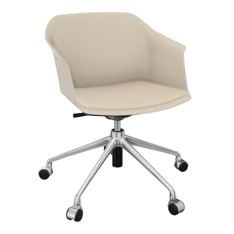 SCOTT FAUTEUIL+PLACET TISSU 5 BRANCHES ROULETTES COQUE POLYPRO    QW SQ TL