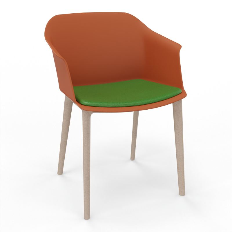 SCOTT FAUTEUIL+PLACET TISSU 4 PIEDS PP COQUE POLYPRO    O9 W7 A1
