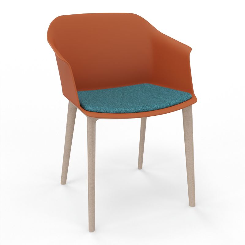 SCOTT FAUTEUIL+PLACET TISSU 4 PIEDS PP COQUE POLYPRO    O9 W7 B4