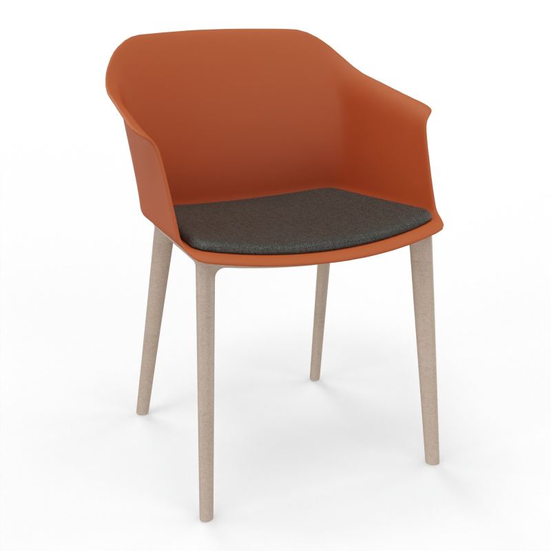 SCOTT FAUTEUIL+PLACET TISSU 4 PIEDS PP COQUE POLYPRO    O9 W7 B7