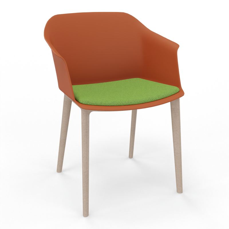 SCOTT FAUTEUIL+PLACET TISSU 4 PIEDS PP COQUE POLYPRO    O9 W7 BK
