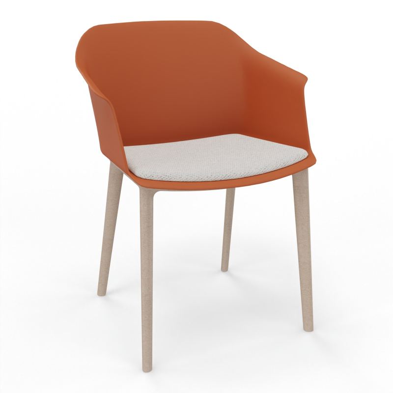 SCOTT FAUTEUIL+PLACET TISSU 4 PIEDS PP COQUE POLYPRO    O9 W7 BM