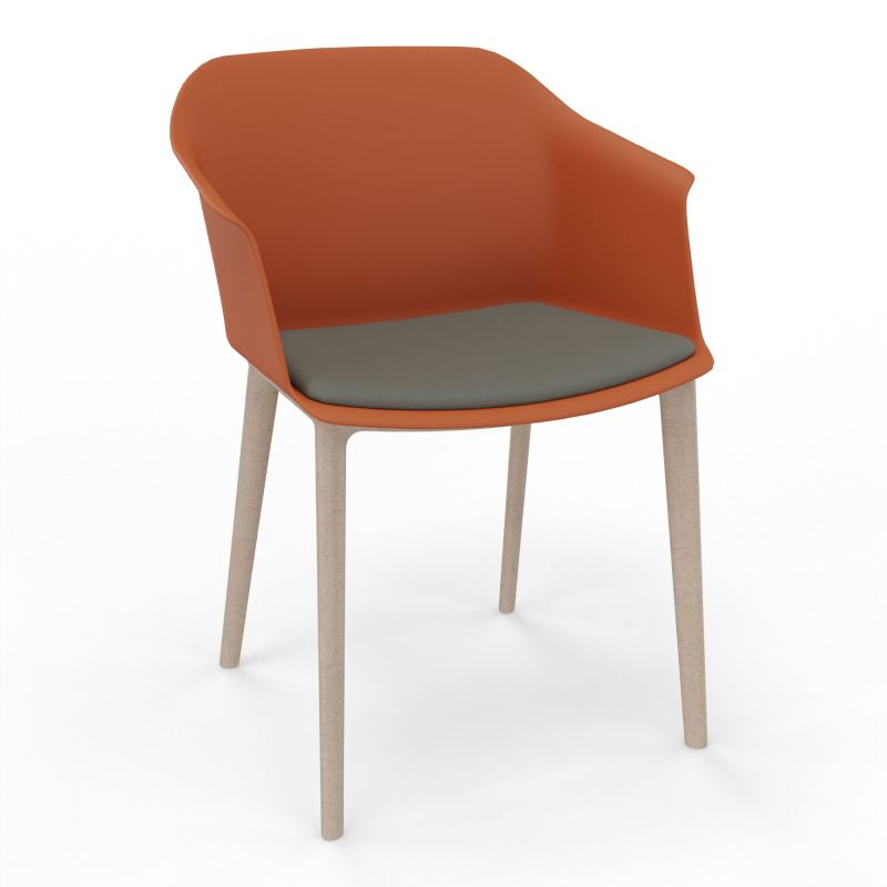 SCOTT FAUTEUIL+PLACET TISSU 4 PIEDS PP COQUE POLYPRO    O9 W7 CH