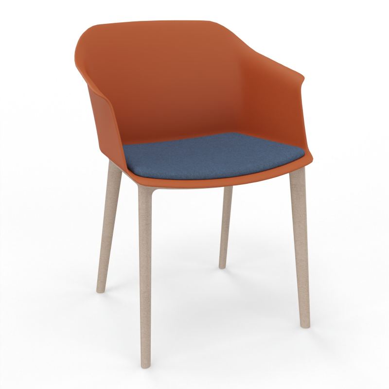 SCOTT FAUTEUIL+PLACET TISSU 4 PIEDS PP COQUE POLYPRO    O9 W7 DC