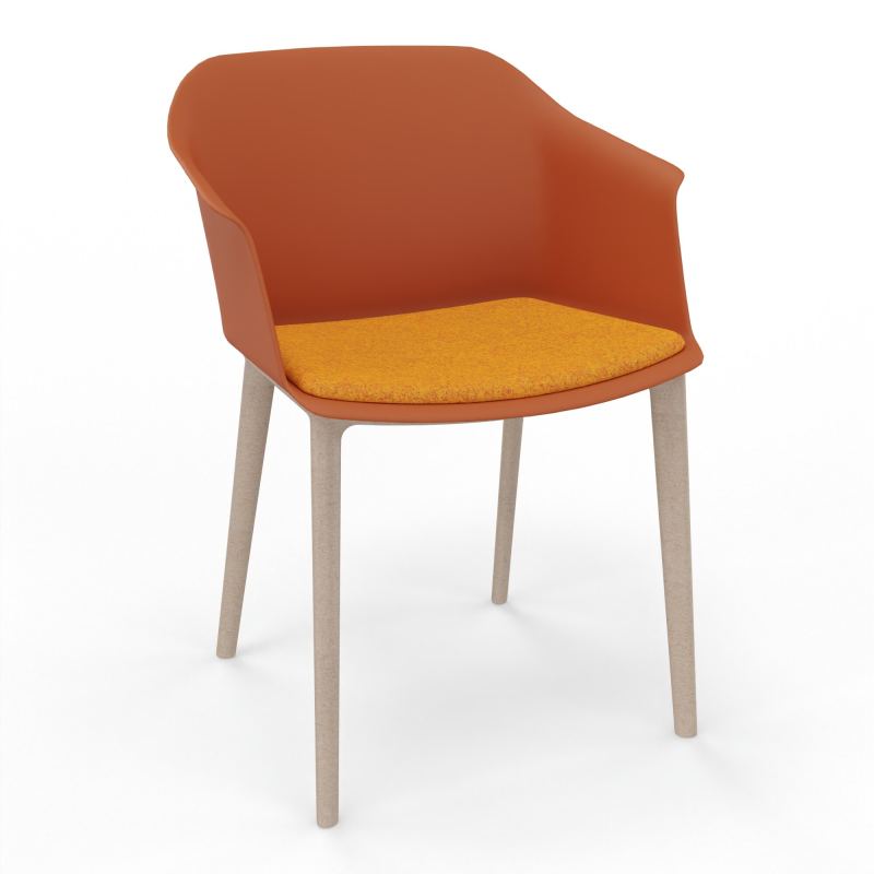 SCOTT FAUTEUIL+PLACET TISSU 4 PIEDS PP COQUE POLYPRO    O9 W7 DI