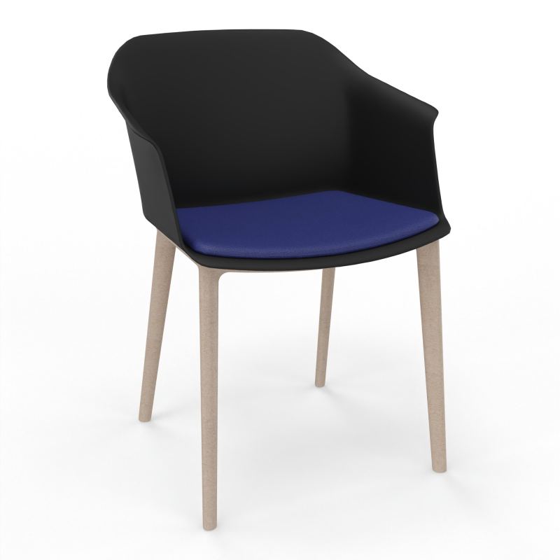 SCOTT FAUTEUIL+PLACET TISSU 4 PIEDS PP COQUE POLYPRO    OQ W7 A3