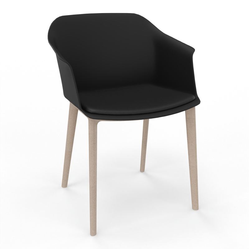 SCOTT FAUTEUIL+PLACET TISSU 4 PIEDS PP COQUE POLYPRO    OQ W7 A6
