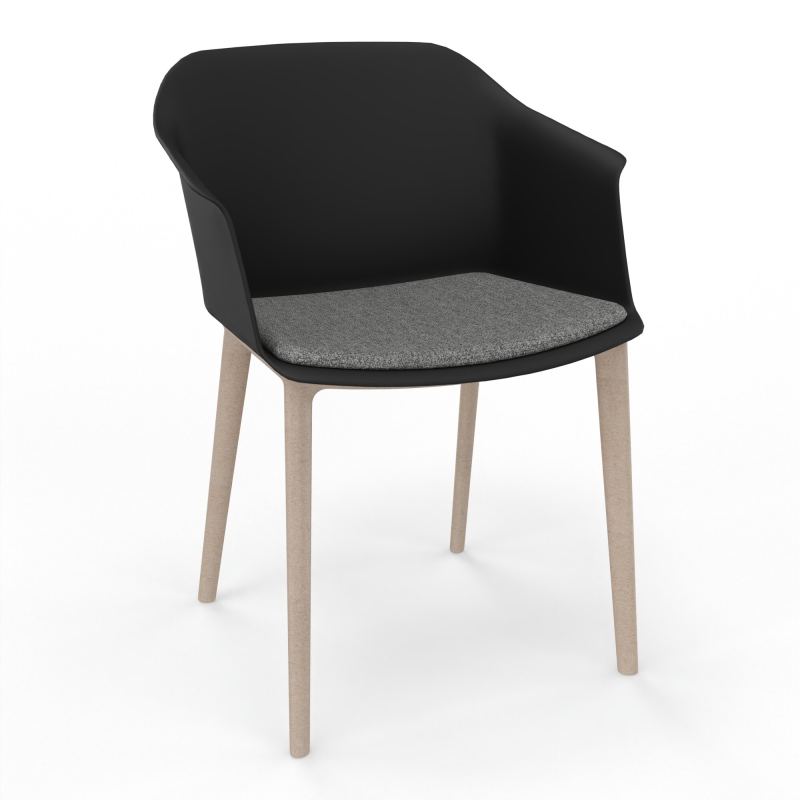 SCOTT FAUTEUIL+PLACET TISSU 4 PIEDS PP COQUE POLYPRO    OQ W7 B1