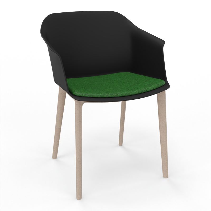 SCOTT FAUTEUIL+PLACET TISSU 4 PIEDS PP COQUE POLYPRO    OQ W7 B2