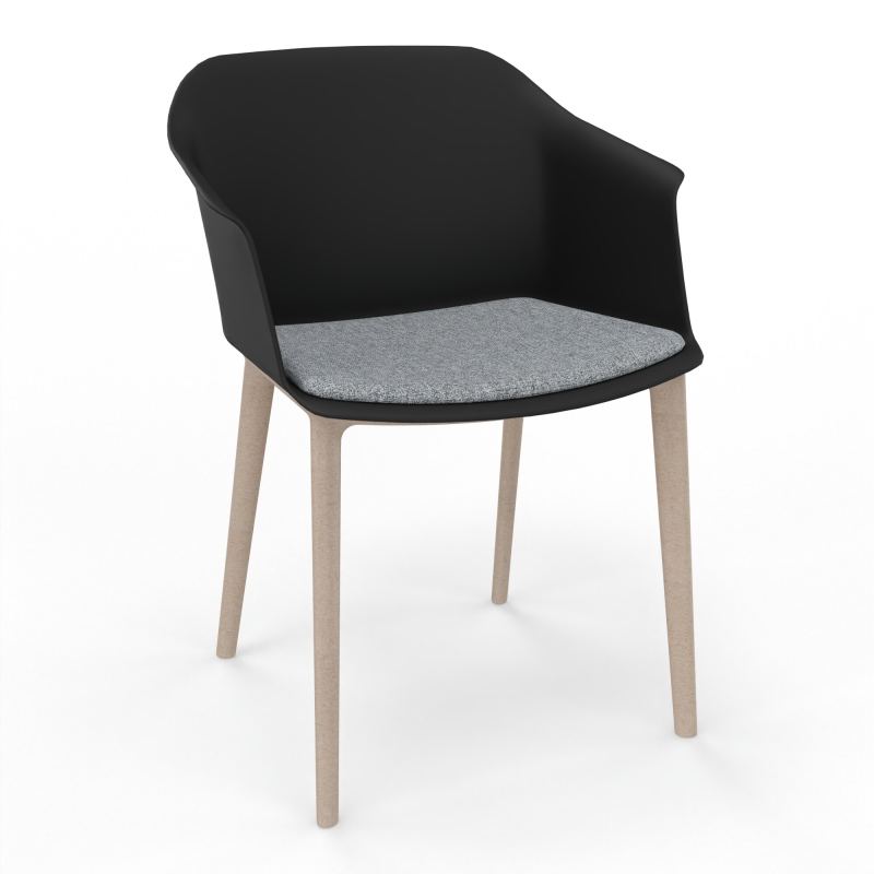 SCOTT FAUTEUIL+PLACET TISSU 4 PIEDS PP COQUE POLYPRO    OQ W7 B5