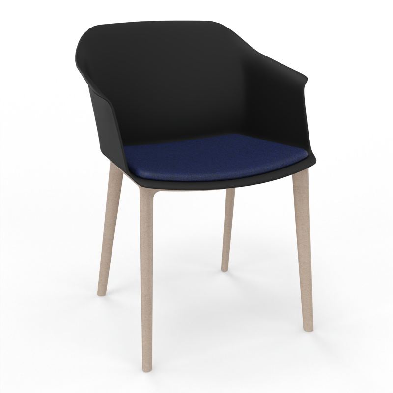 SCOTT FAUTEUIL+PLACET TISSU 4 PIEDS PP COQUE POLYPRO    OQ W7 B6
