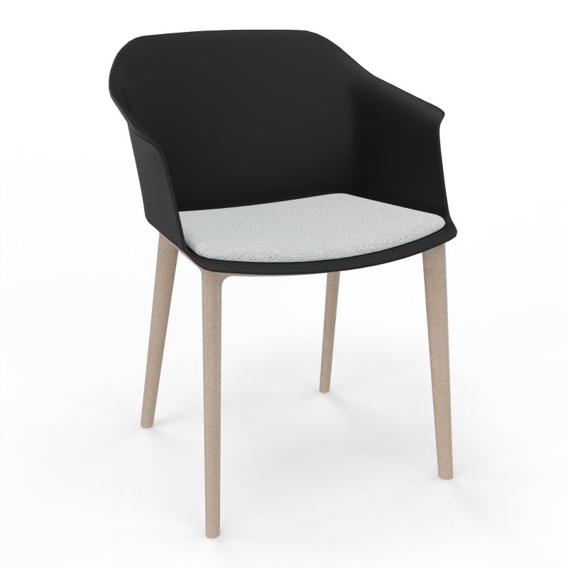 SCOTT FAUTEUIL+PLACET TISSU 4 PIEDS PP COQUE POLYPRO    OQ W7 BC