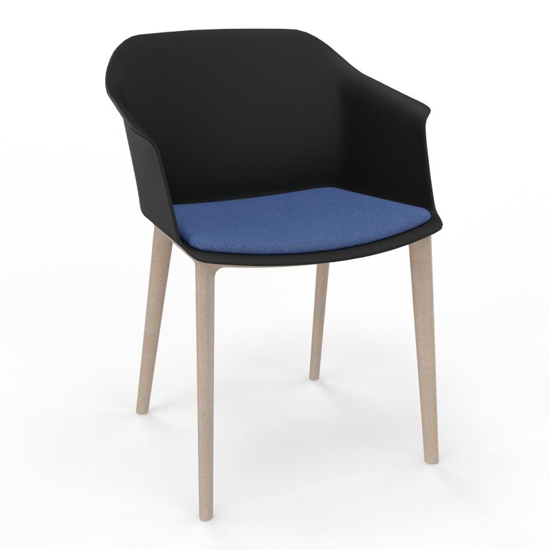 SCOTT FAUTEUIL+PLACET TISSU 4 PIEDS PP COQUE POLYPRO    OQ W7 BH