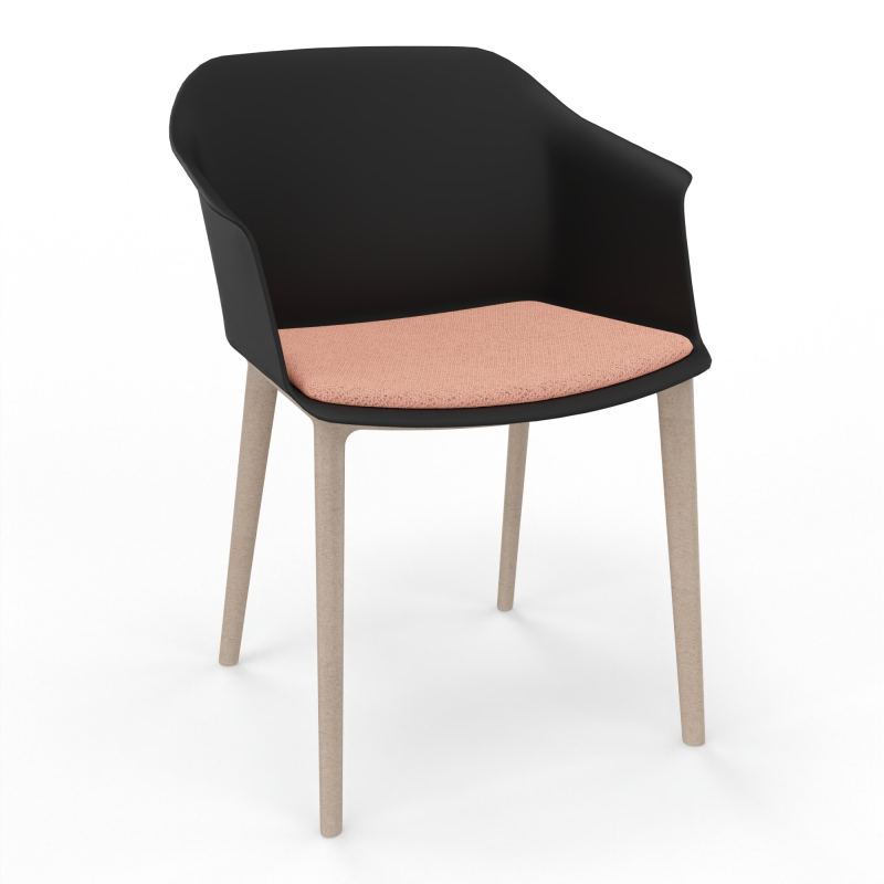 SCOTT FAUTEUIL+PLACET TISSU 4 PIEDS PP COQUE POLYPRO    OQ W7 BL