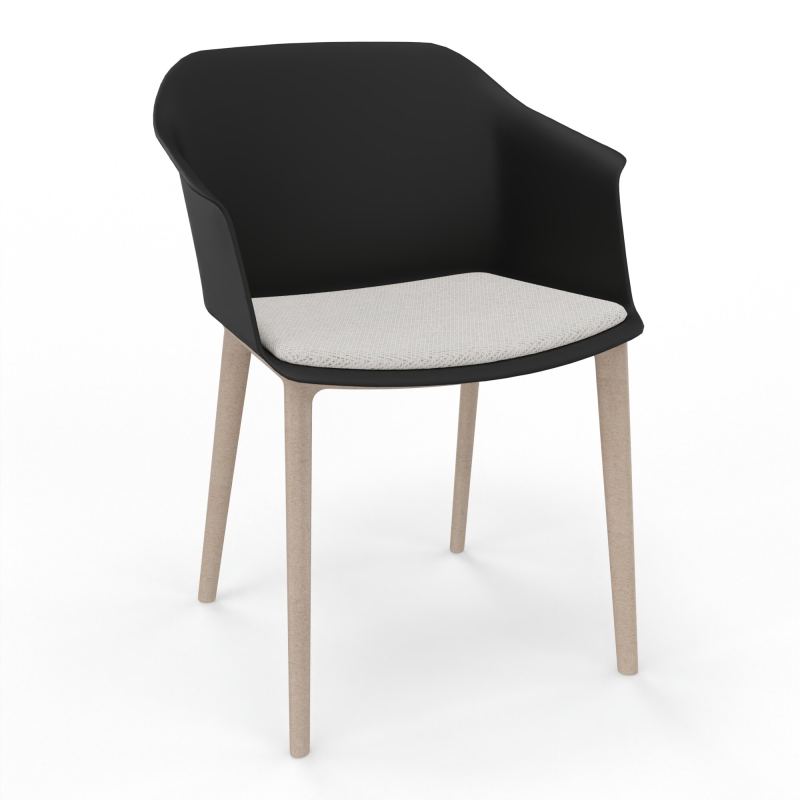 SCOTT FAUTEUIL+PLACET TISSU 4 PIEDS PP COQUE POLYPRO    OQ W7 BM