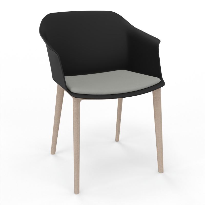 SCOTT FAUTEUIL+PLACET TISSU 4 PIEDS PP COQUE POLYPRO    OQ W7 CA