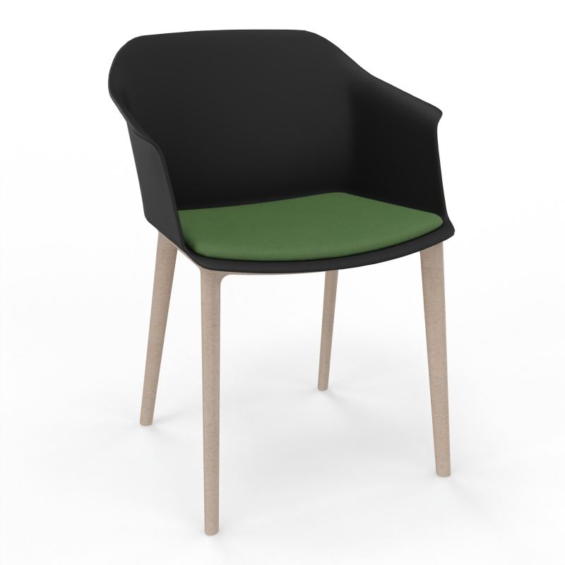 SCOTT FAUTEUIL+PLACET TISSU 4 PIEDS PP COQUE POLYPRO    OQ W7 CE