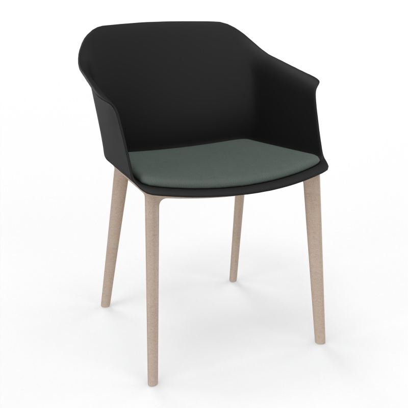 SCOTT FAUTEUIL+PLACET TISSU 4 PIEDS PP COQUE POLYPRO    OQ W7 CF