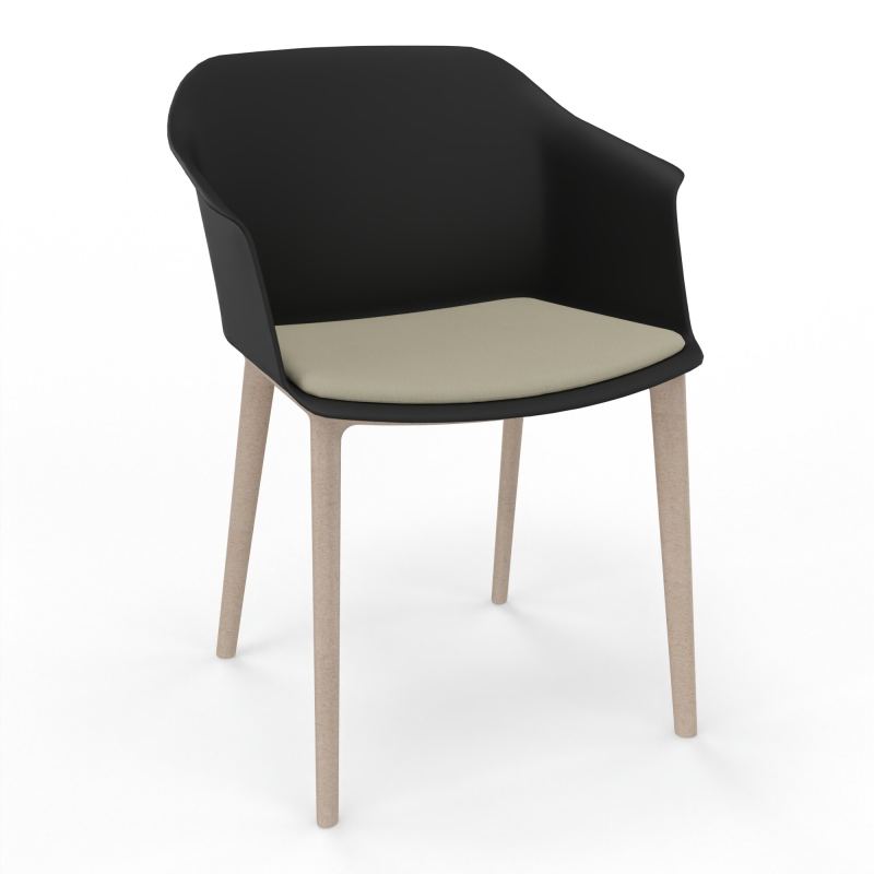 SCOTT FAUTEUIL+PLACET TISSU 4 PIEDS PP COQUE POLYPRO    OQ W7 CG