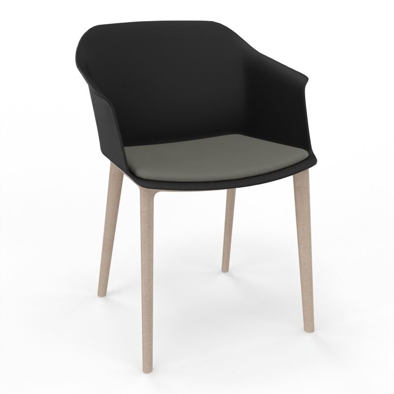 SCOTT FAUTEUIL+PLACET TISSU 4 PIEDS PP COQUE POLYPRO    OQ W7 CH