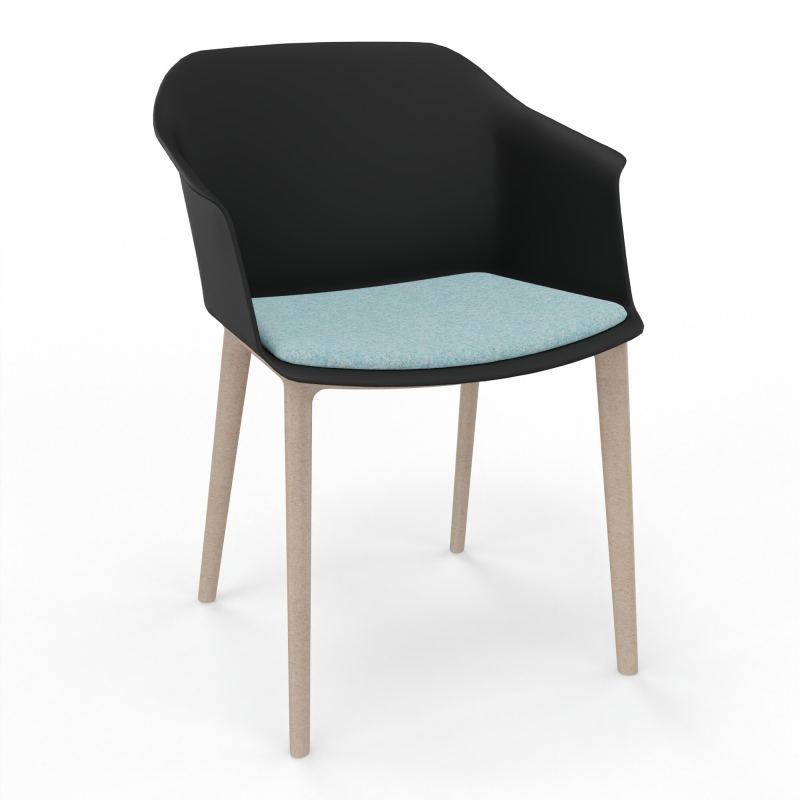 SCOTT FAUTEUIL+PLACET TISSU 4 PIEDS PP COQUE POLYPRO    OQ W7 CJ