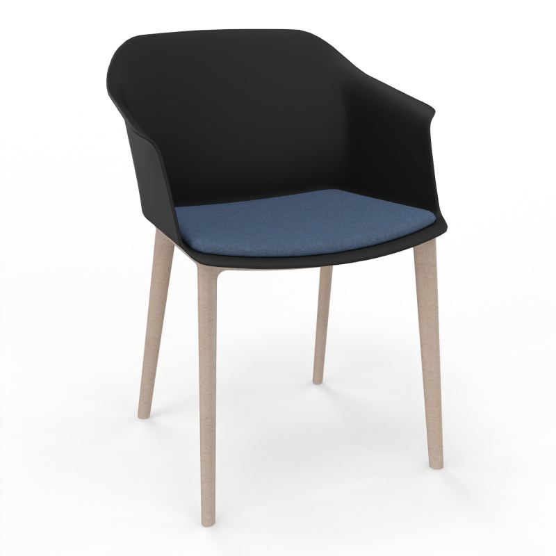 SCOTT FAUTEUIL+PLACET TISSU 4 PIEDS PP COQUE POLYPRO    OQ W7 DC