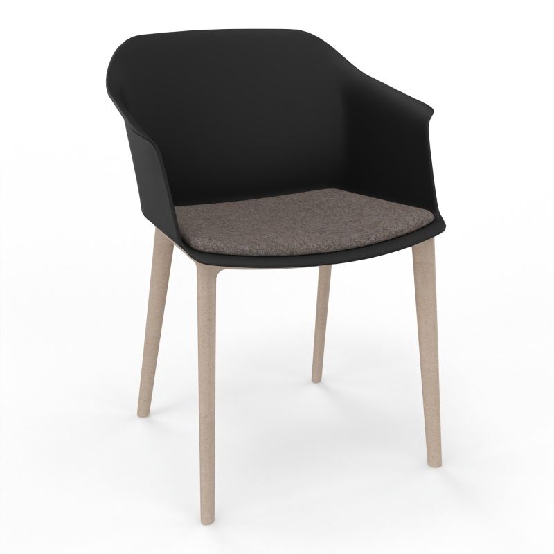 SCOTT FAUTEUIL+PLACET TISSU 4 PIEDS PP COQUE POLYPRO    OQ W7 DD