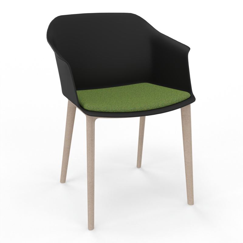 SCOTT FAUTEUIL+PLACET TISSU 4 PIEDS PP COQUE POLYPRO    OQ W7 DE