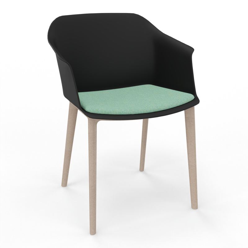 SCOTT FAUTEUIL+PLACET TISSU 4 PIEDS PP COQUE POLYPRO    OQ W7 DF