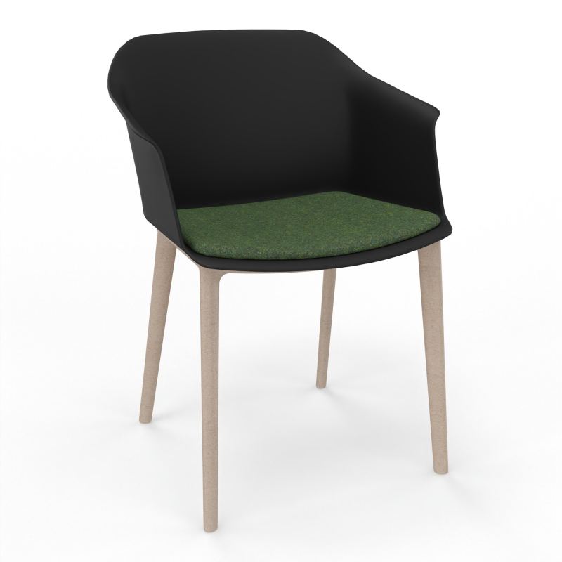 SCOTT FAUTEUIL+PLACET TISSU 4 PIEDS PP COQUE POLYPRO    OQ W7 DG