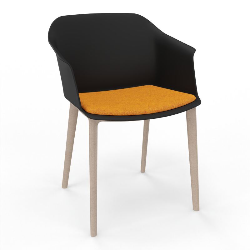 SCOTT FAUTEUIL+PLACET TISSU 4 PIEDS PP COQUE POLYPRO    OQ W7 DI