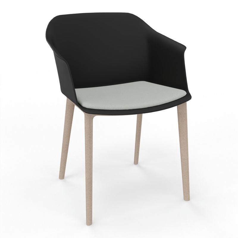SCOTT FAUTEUIL+PLACET TISSU 4 PIEDS PP COQUE POLYPRO    OQ W7 E5