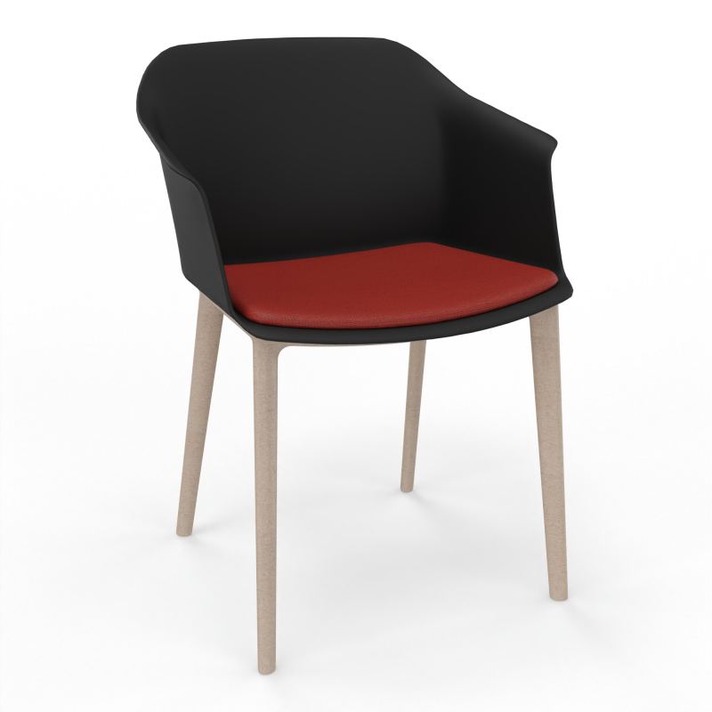 SCOTT FAUTEUIL+PLACET TISSU 4 PIEDS PP COQUE POLYPRO    OQ W7 E6