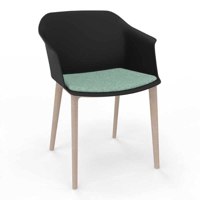 SCOTT FAUTEUIL+PLACET TISSU 4 PIEDS PP COQUE POLYPRO    OQ W7 E7