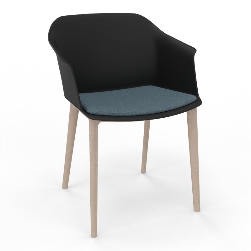 SCOTT FAUTEUIL+PLACET TISSU 4 PIEDS PP COQUE POLYPRO    OQ W7 KA