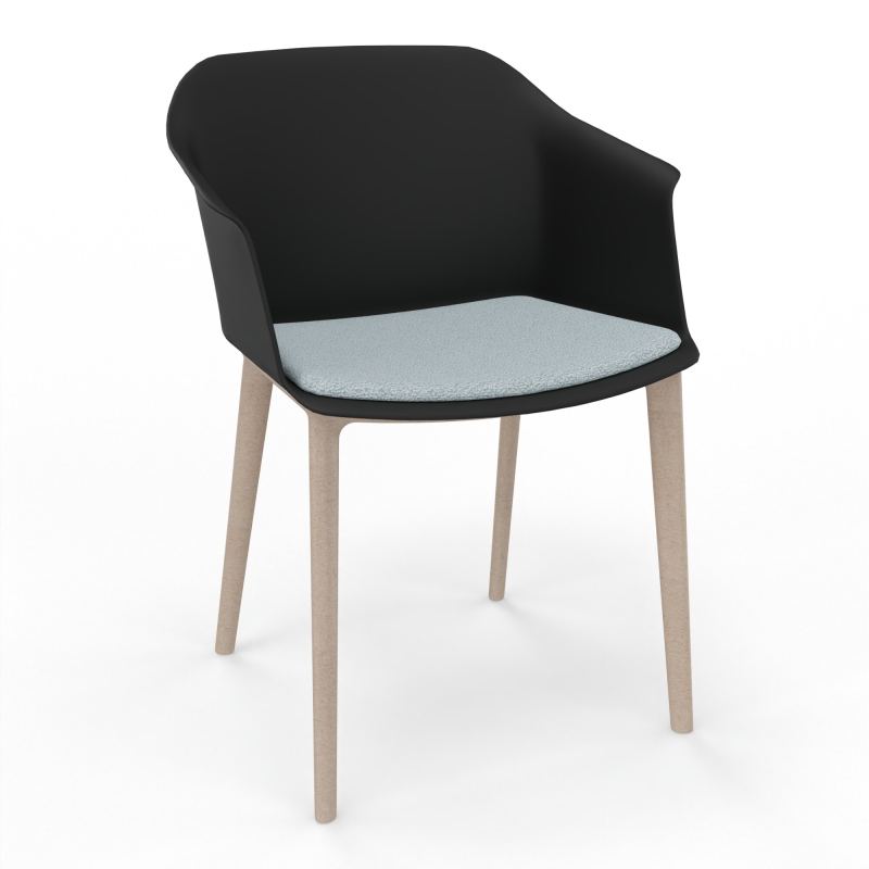 SCOTT FAUTEUIL+PLACET TISSU 4 PIEDS PP COQUE POLYPRO    OQ W7 KD