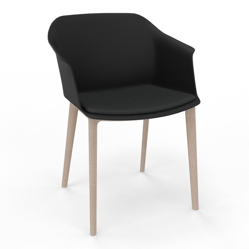 SCOTT FAUTEUIL+PLACET TISSU 4 PIEDS PP COQUE POLYPRO    OQ W7 KE