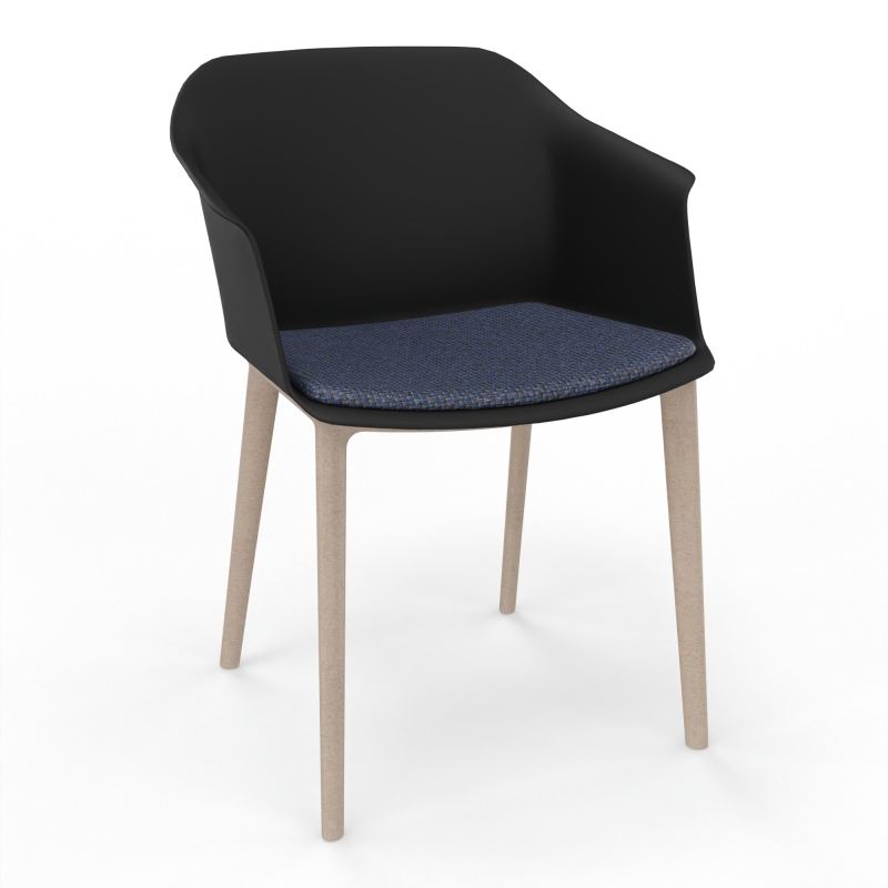 SCOTT FAUTEUIL+PLACET TISSU 4 PIEDS PP COQUE POLYPRO    OQ W7 T5