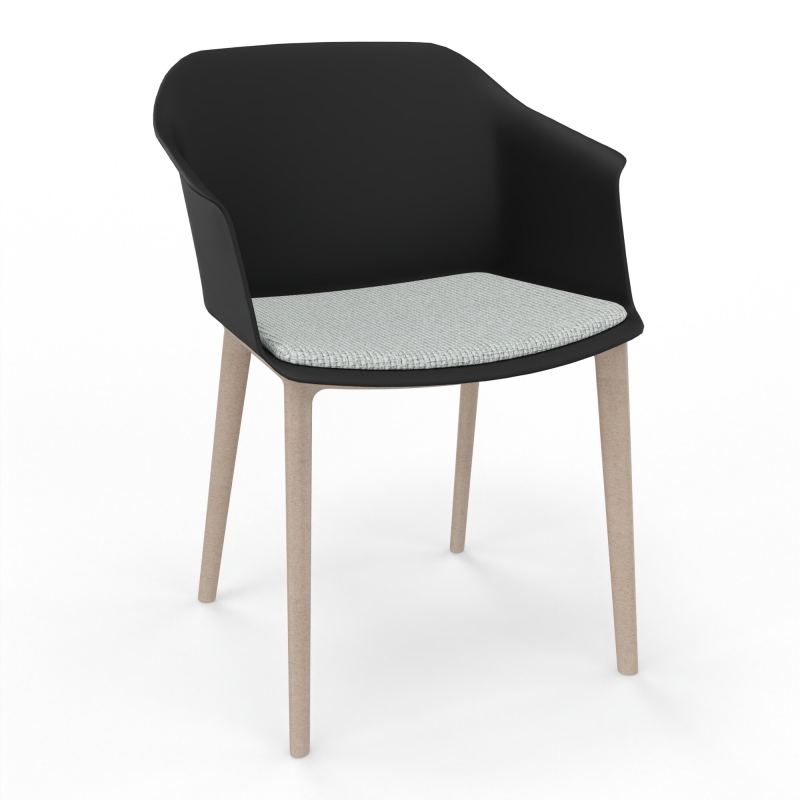 SCOTT FAUTEUIL+PLACET TISSU 4 PIEDS PP COQUE POLYPRO    OQ W7 T8