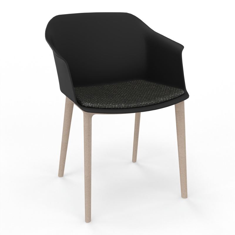 SCOTT FAUTEUIL+PLACET TISSU 4 PIEDS PP COQUE POLYPRO    OQ W7 T9